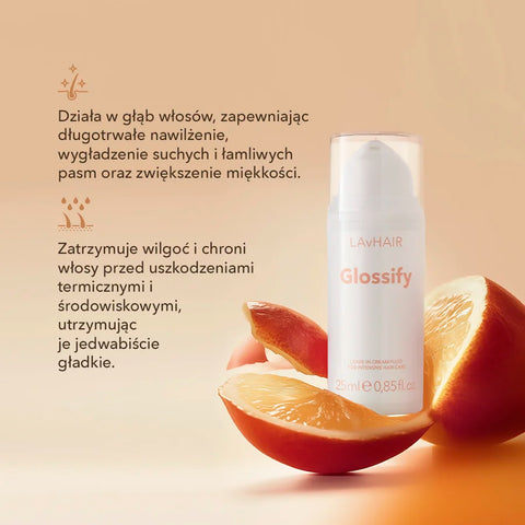 Glossify: leave-in cream fluid for intensive hair care