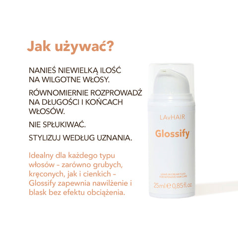 Glossify: leave-in cream fluid for intensive hair care