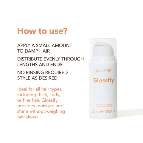 Glossify: leave-in cream fluid for intensive hair care